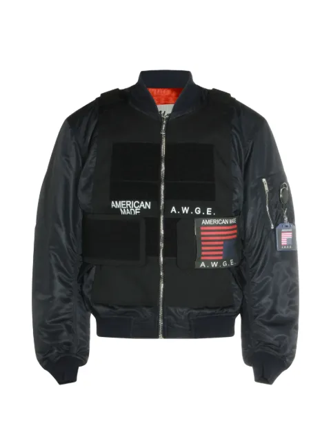 AWGE logo-print patch-detail jacket