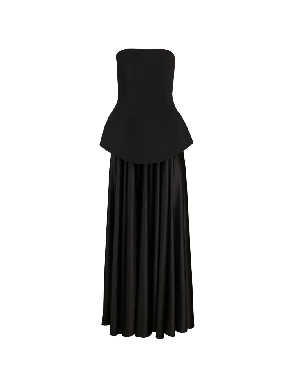 Solace London Oriana peplum-waist maxi dress - Schwarz