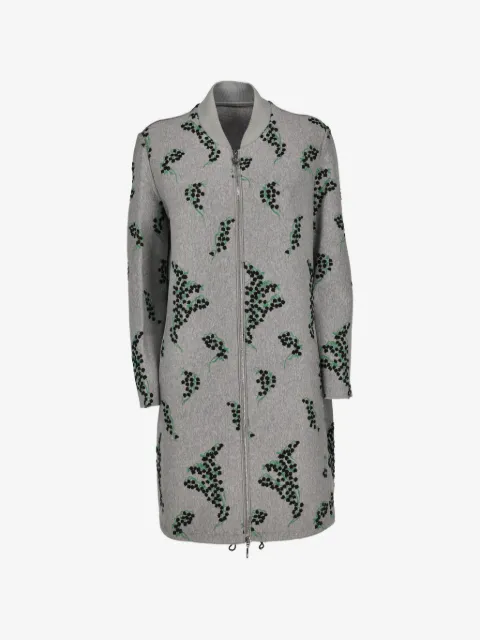 Moncler Vintage manteau zippé à fleurs brodées