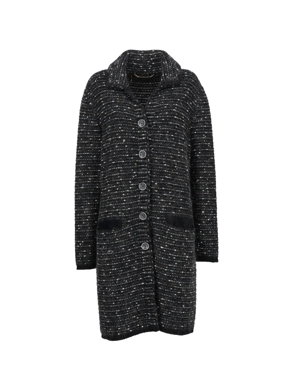 Falconeri bouclé-knit button-up coat - Nero