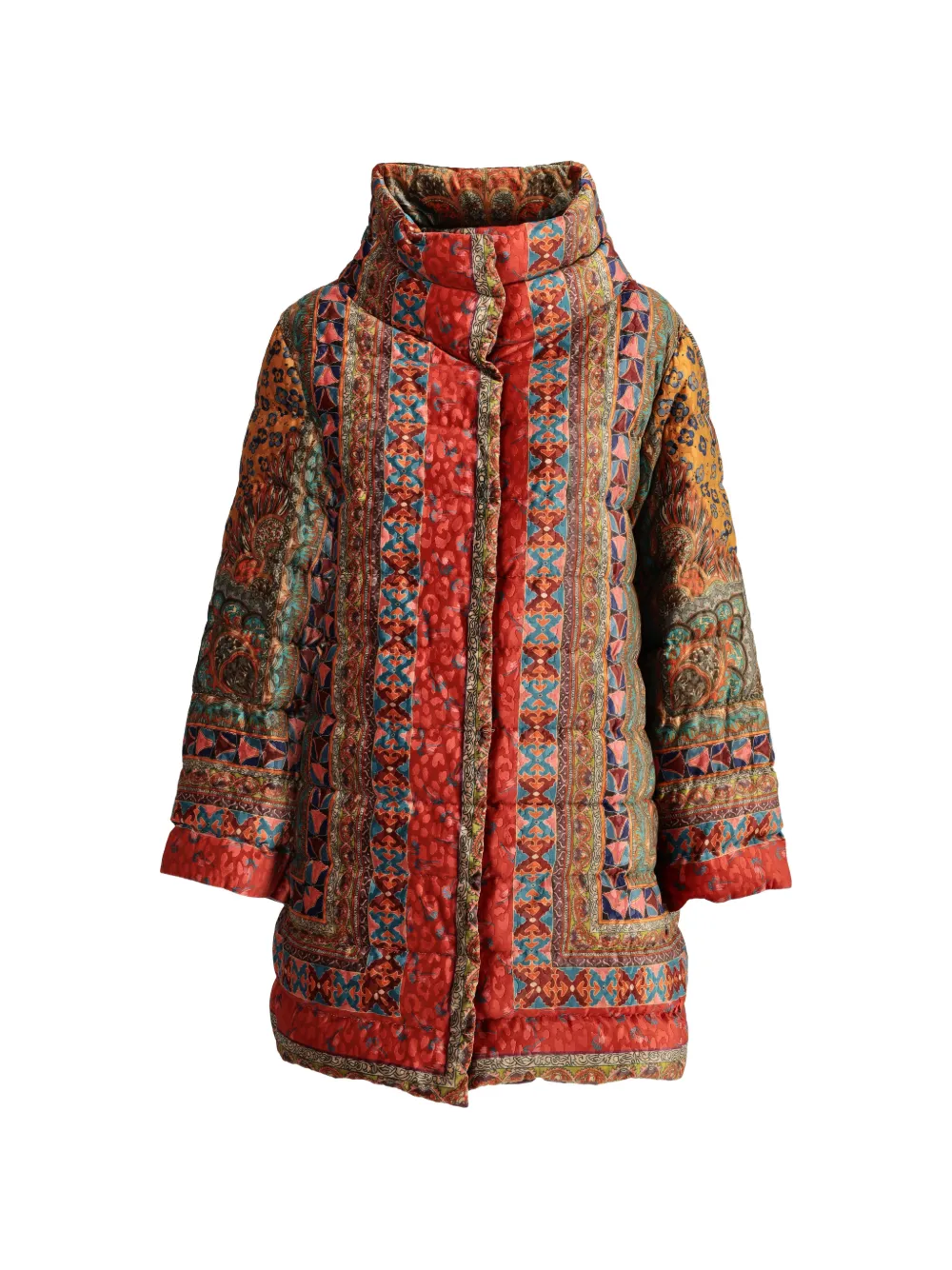 Etro Vintage Paisley-print quilted coat - Rosso
