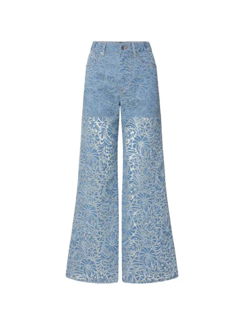 Veronica Beard Taylor floral-devoré jeans