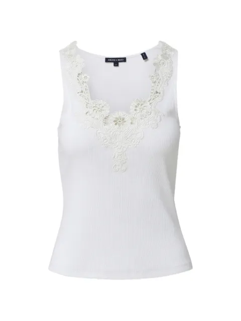 Veronica Beard Narcisa lace-trim ribbed top