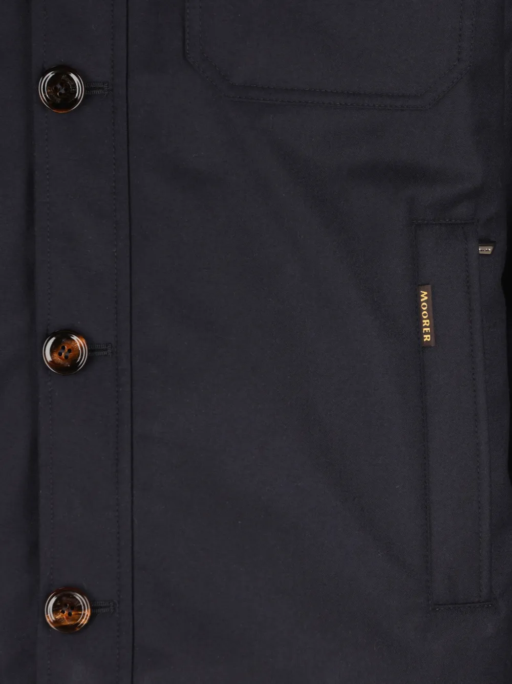 Moorer Button-up jack met zak Blauw
