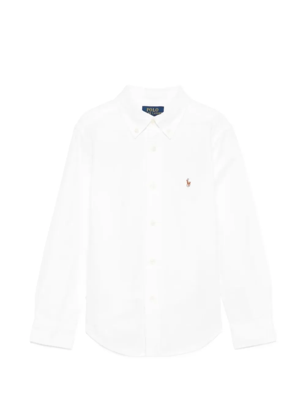 POLO RALPH LAUREN KIDS embroidered-logo button-down shirt - Bianco