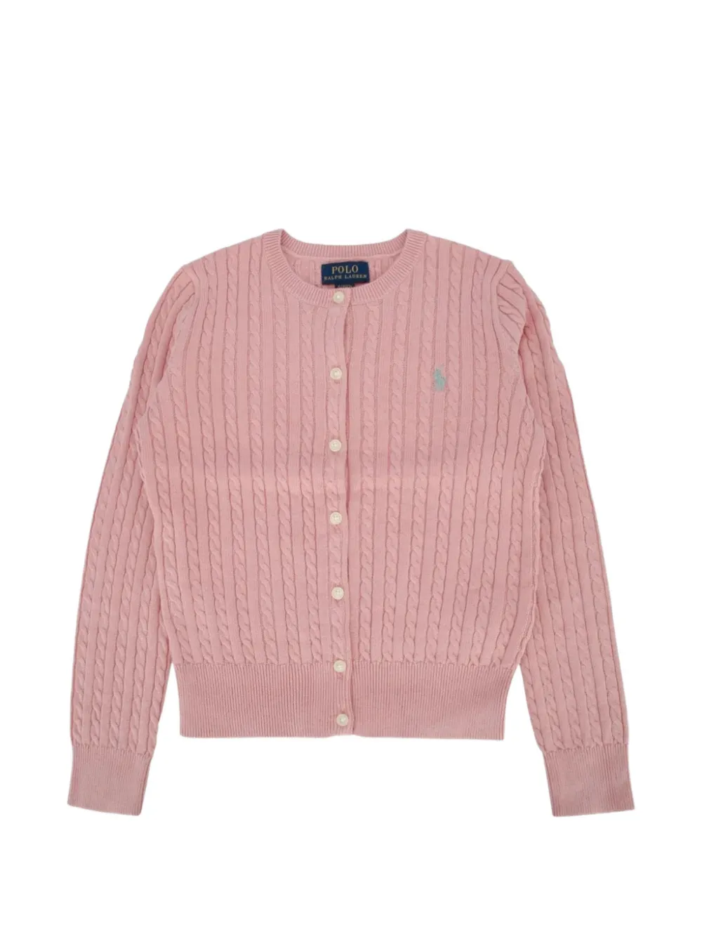 POLO RALPH LAUREN KIDS cable-knit cotton cardigan - Pink