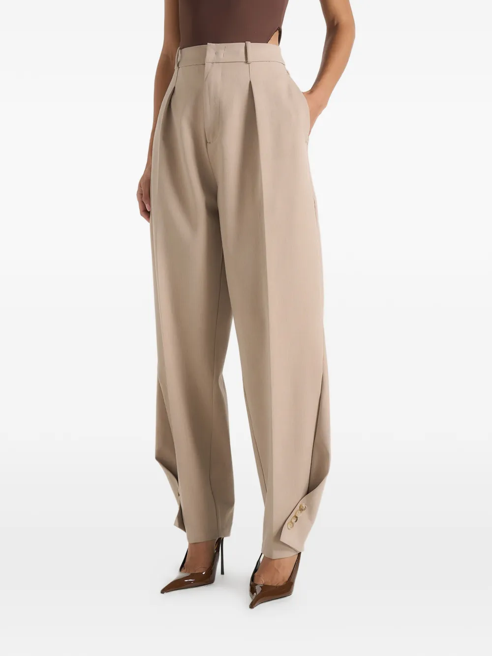 Manière De Voir Sophie twist-leg tailored pants - Toni neutri