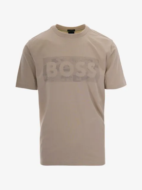 BOSS playera con cuello redondo y logo estampado