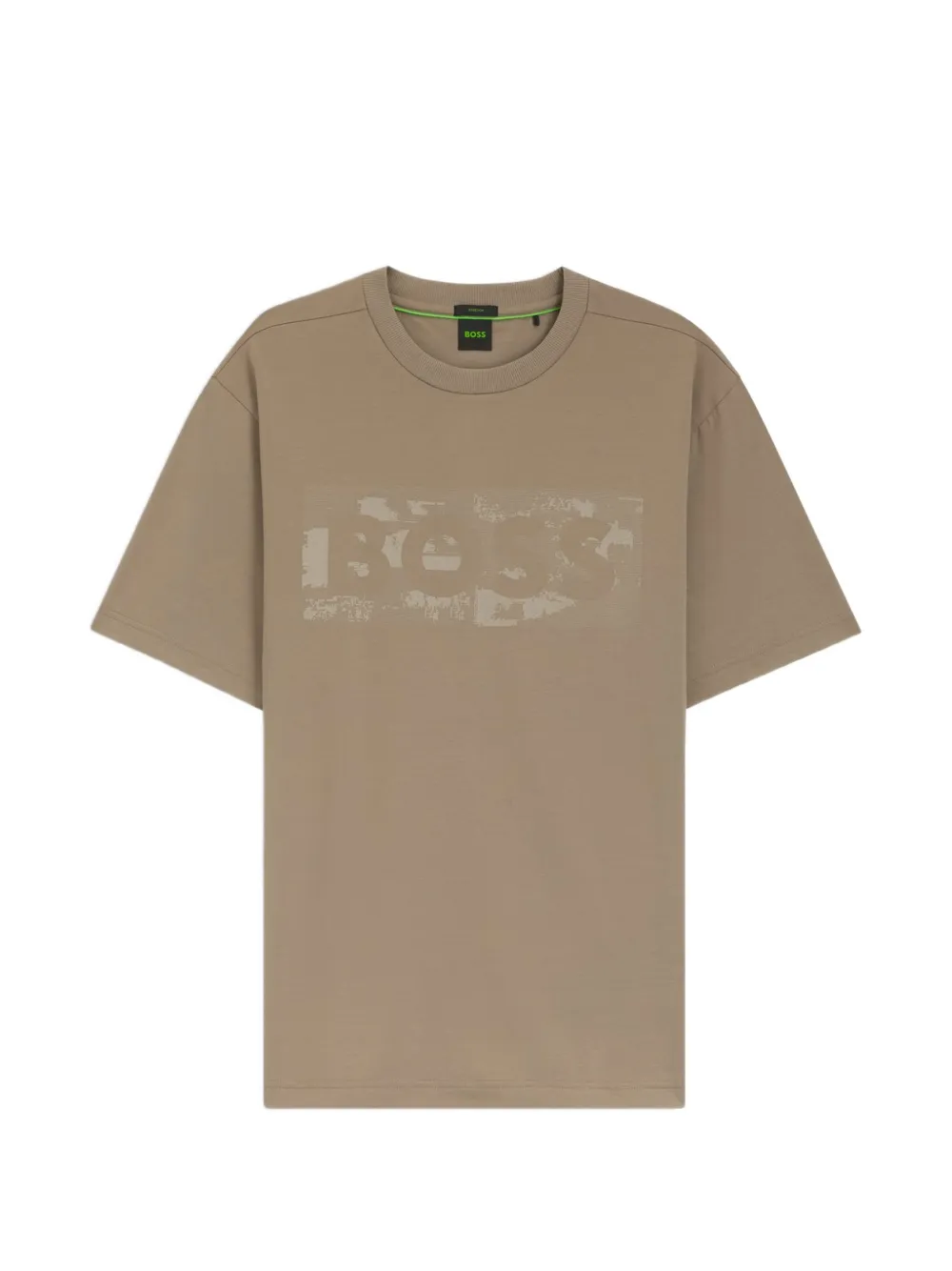 BOSS T-shirt met logoprint met ronde hals Beige