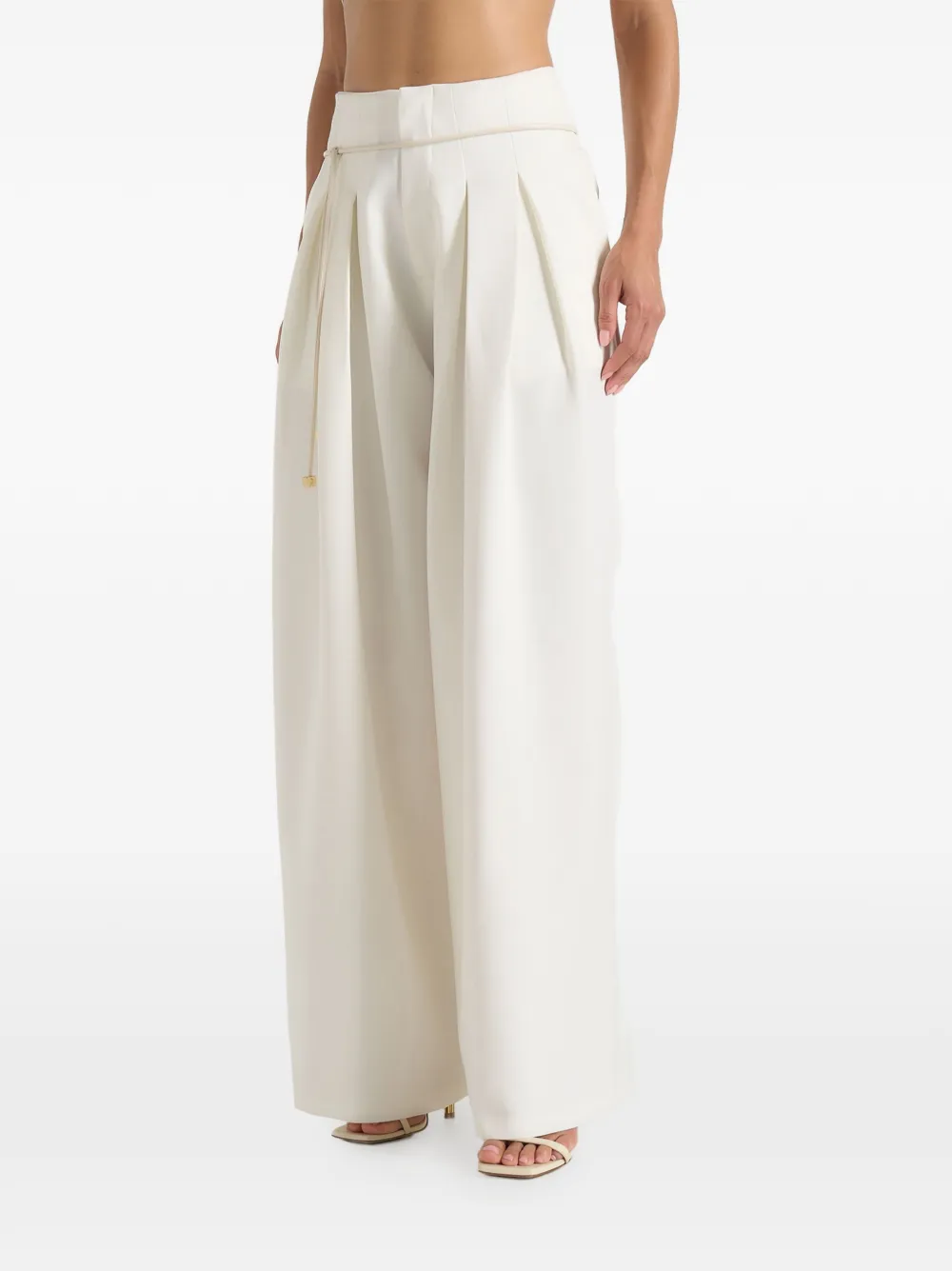 Manière De Voir Pantaloni Flora a gamba ampia - Toni neutri