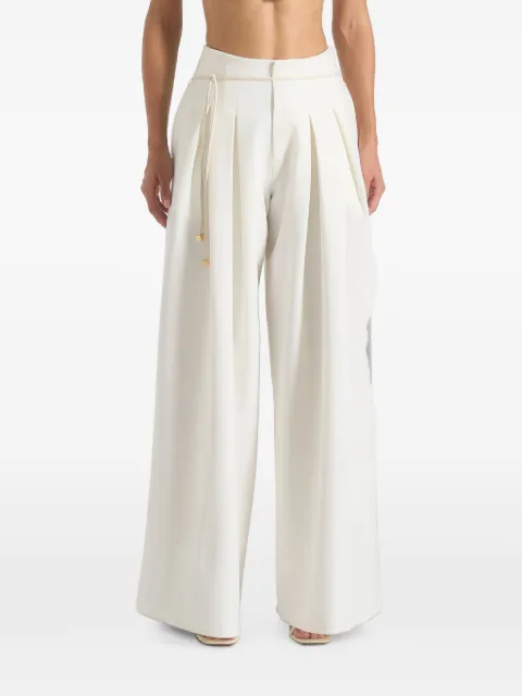 Manière De Voir Flora box-pleat wide-leg belted pants
