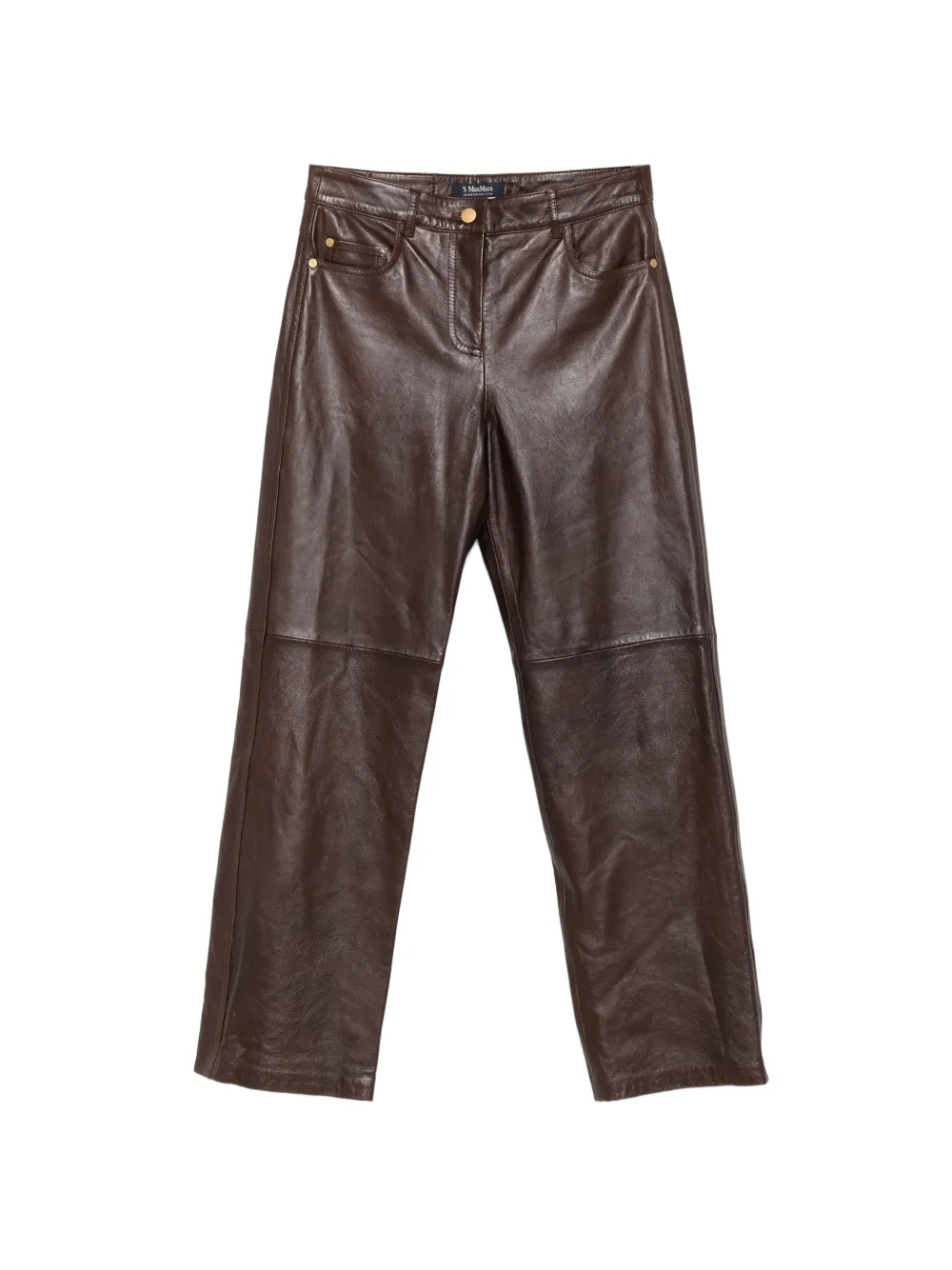 'S Max Mara Pesca leather trousers - Brown