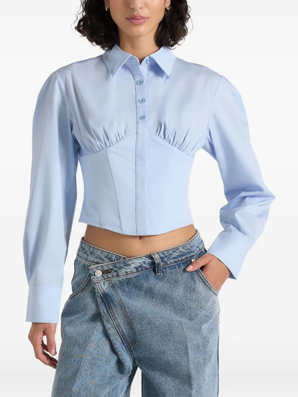 Manière De Voir Margot Hemd mit Corsage - Blau