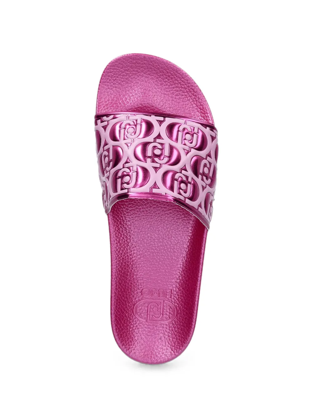 LIU JO logo-embossed platform slides Roze