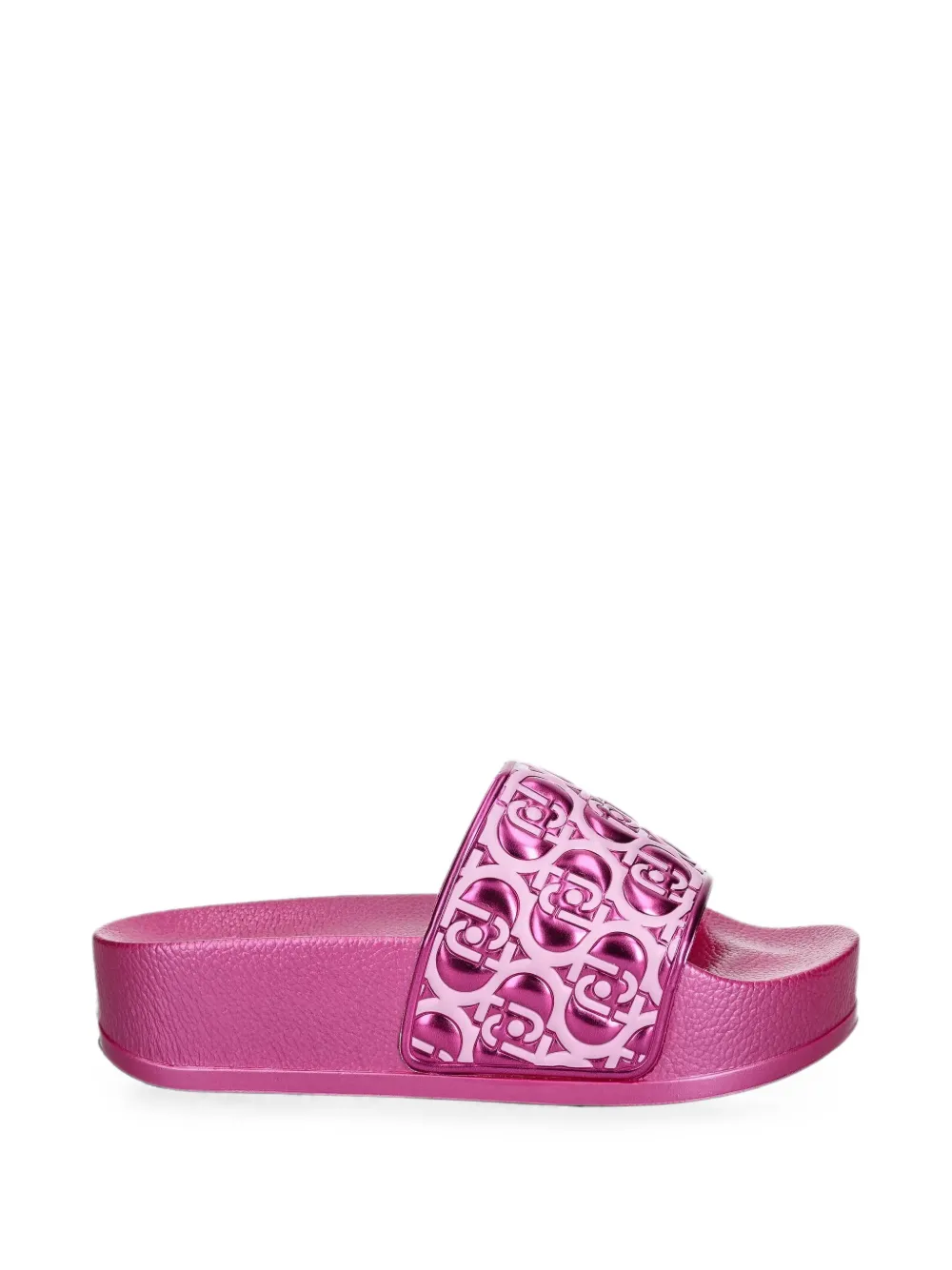 LIU JO logo-embossed platform slides - Rosa