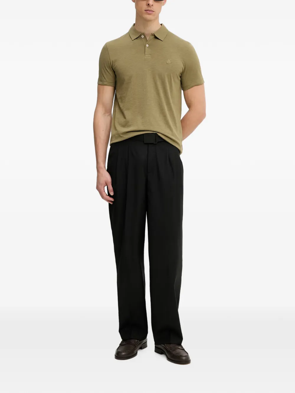 Marc O'Polo Poloshirt met textuur Groen