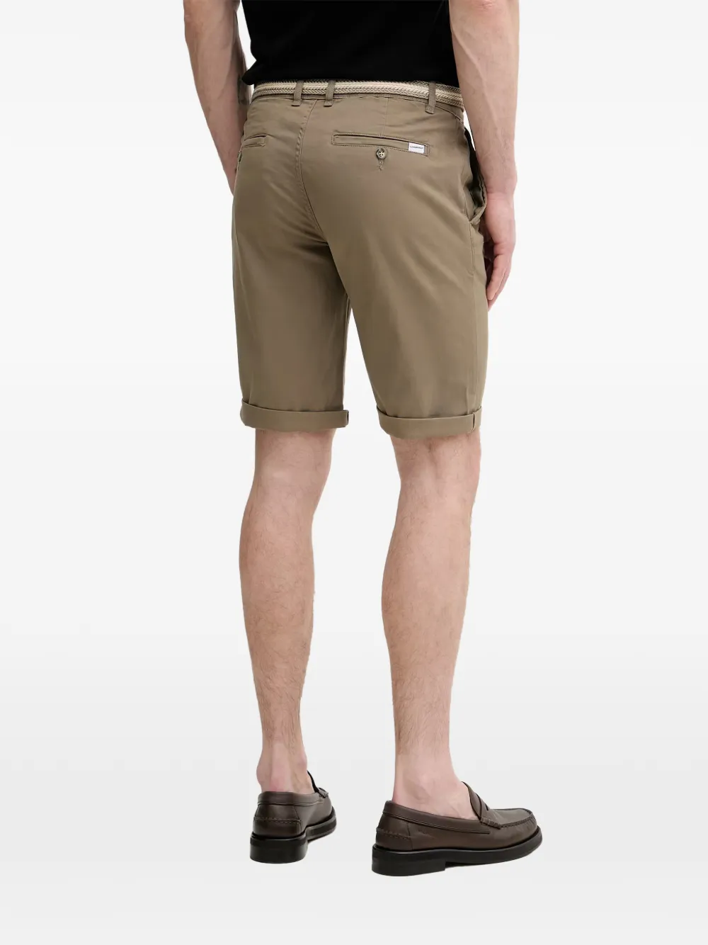 Lindbergh Shorts met ceintuur en omslag Beige