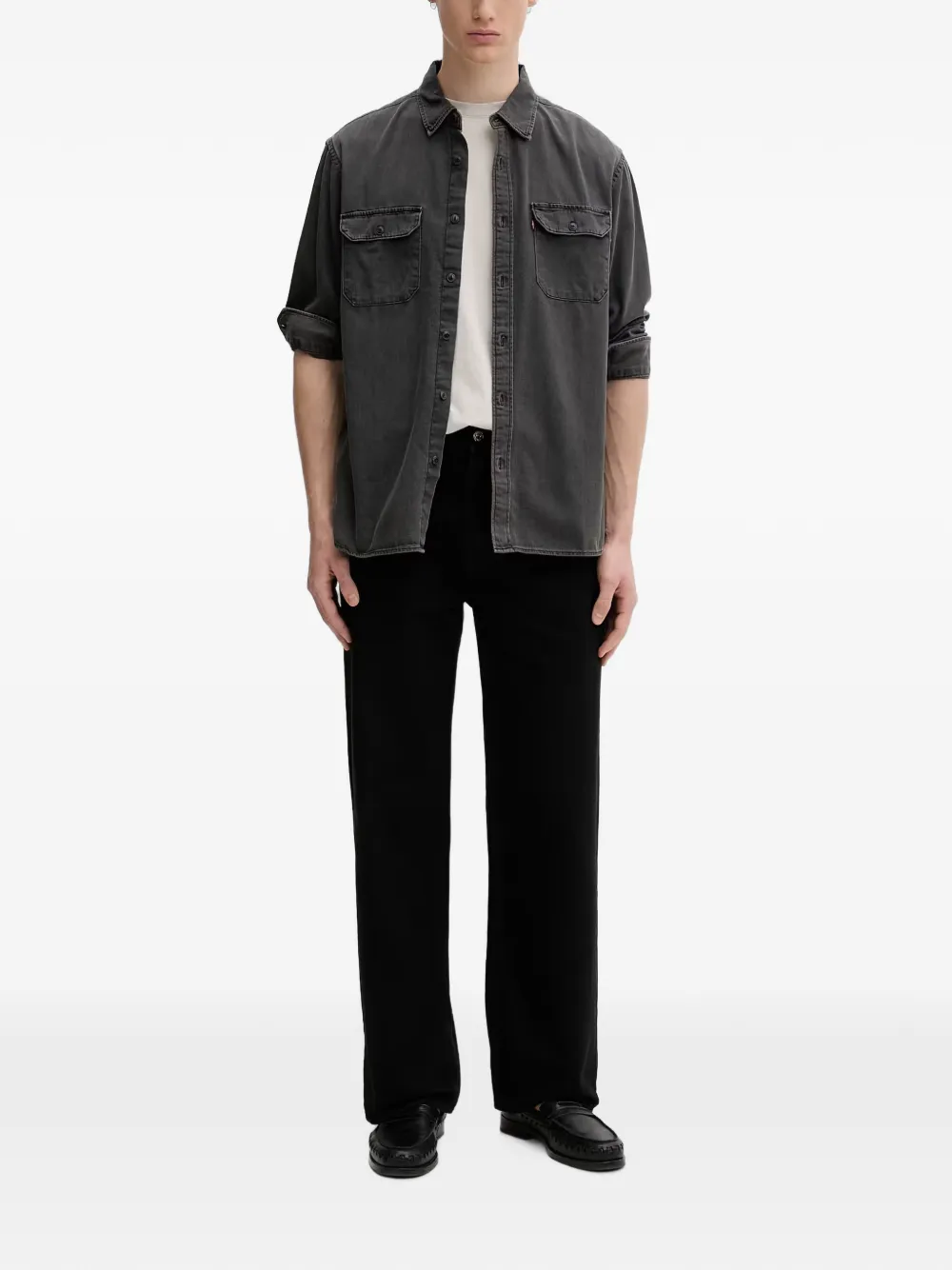 Levi's Button-up denim overhemd Grijs
