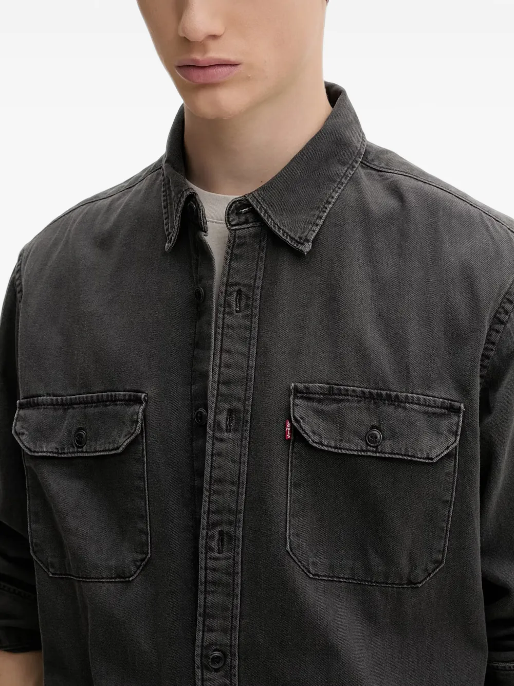 Levi's Button-up denim overhemd Grijs