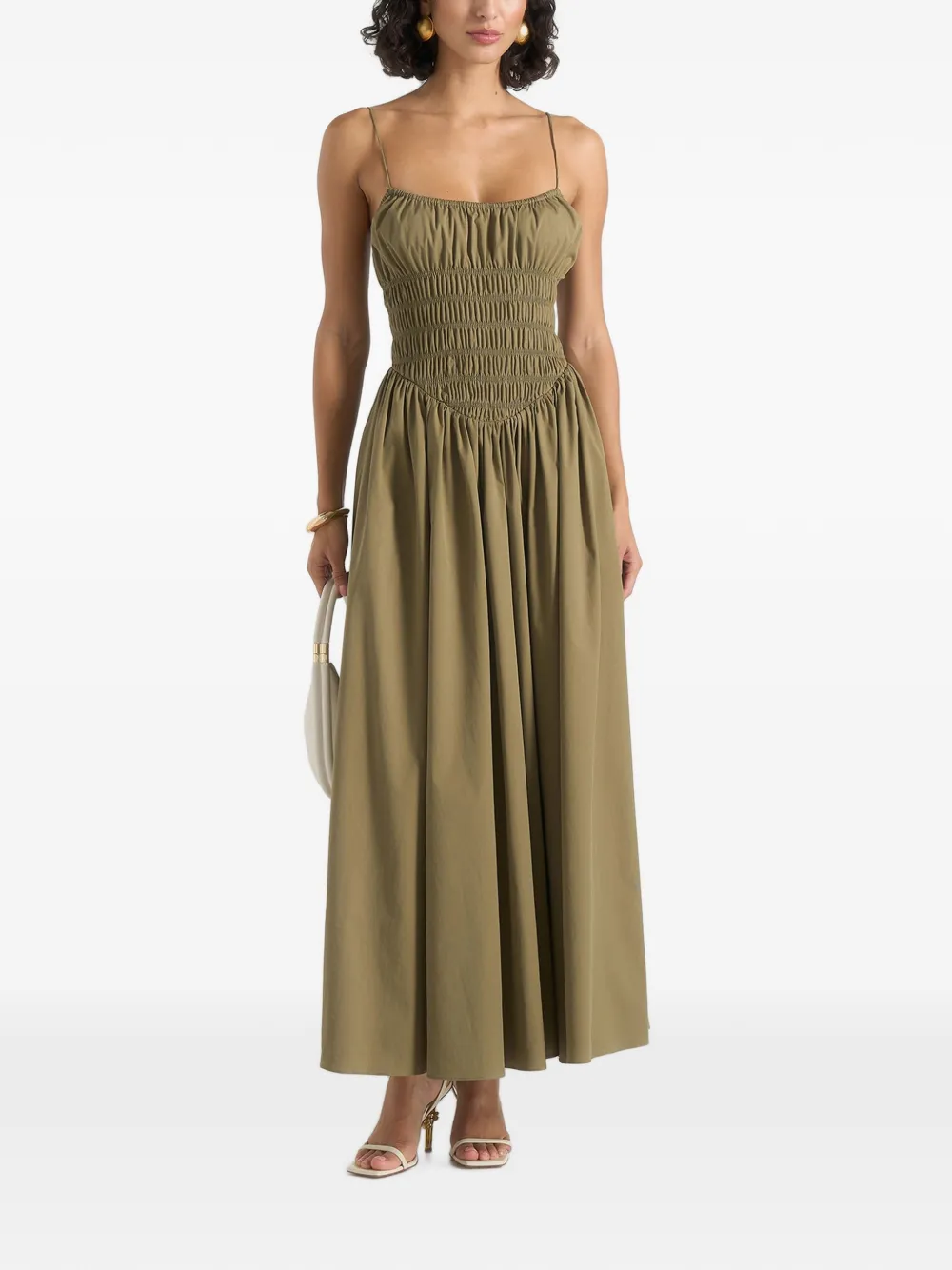Manière De Voir Elva smocked-waist cotton maxi dress