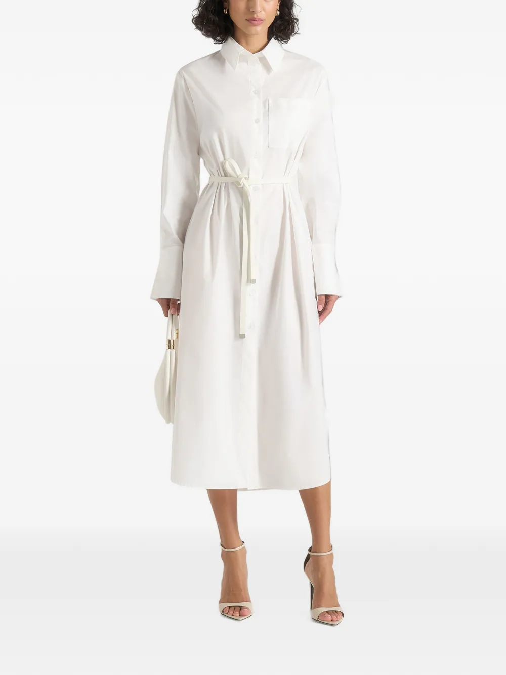 Manière De Voir Isa belted shirt dress - Bianco