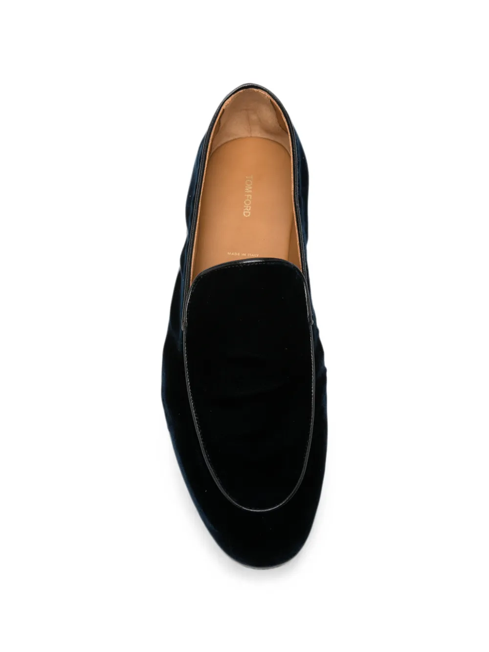 TOM FORD piped velvet loafers Blauw