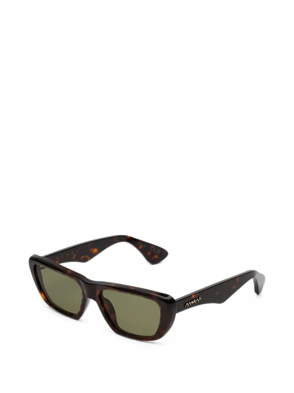 Marni Eyewear Zonnebril met rechthoekig montuur Bruin