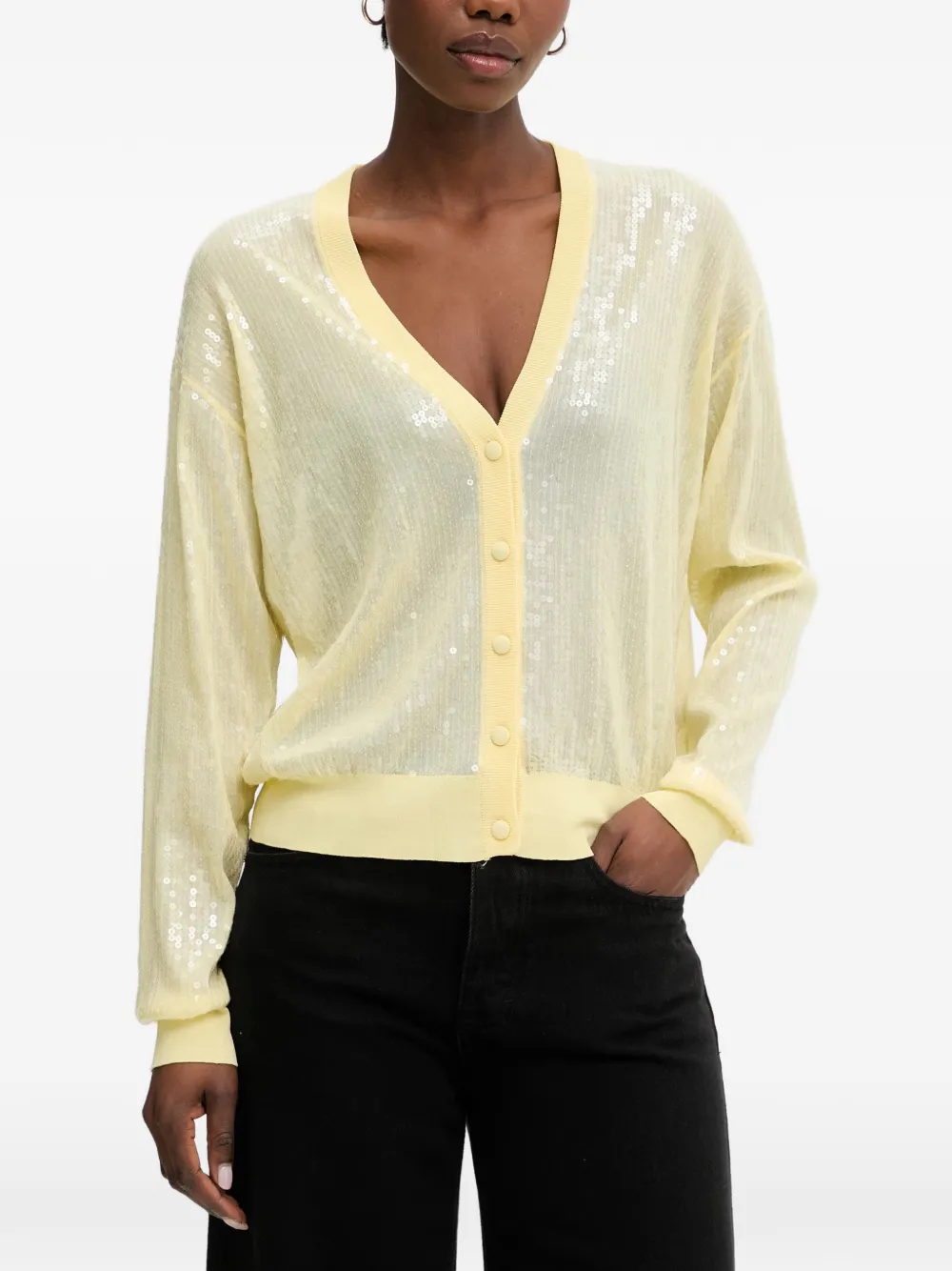 LIU JO sequin-embellished cardigan - Gelb