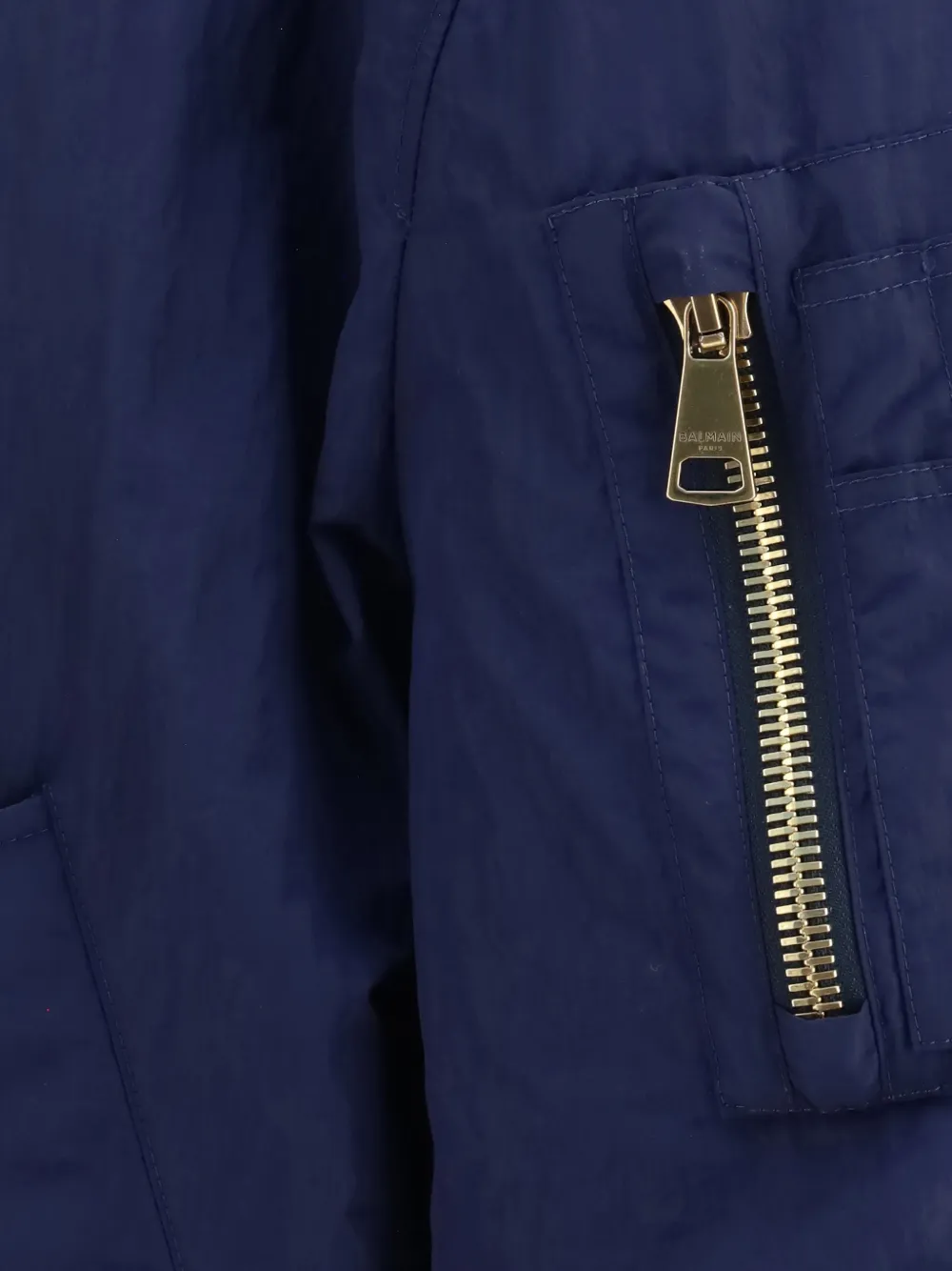 Balmain Bomberjack met geborduurd logo Blauw