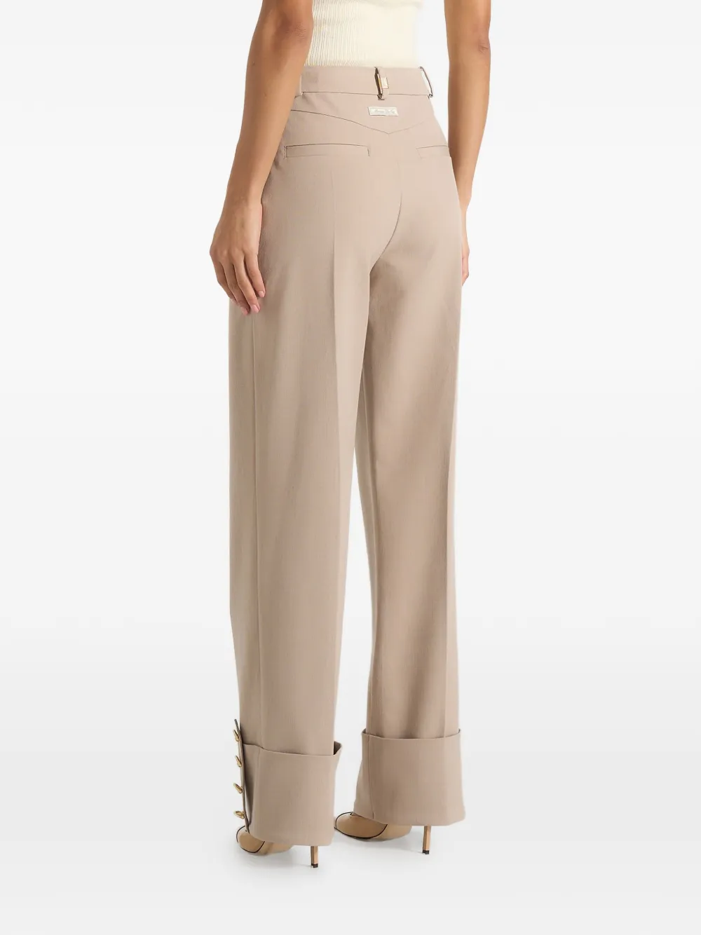 Manière De Voir Darlene pantalon met plooien en omgeslagen detail Beige