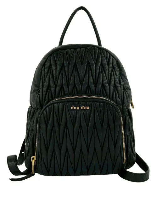 Miu Miu Pre-Owned ryggsäck i nappaskinn med matelassédesign från 2000-2026