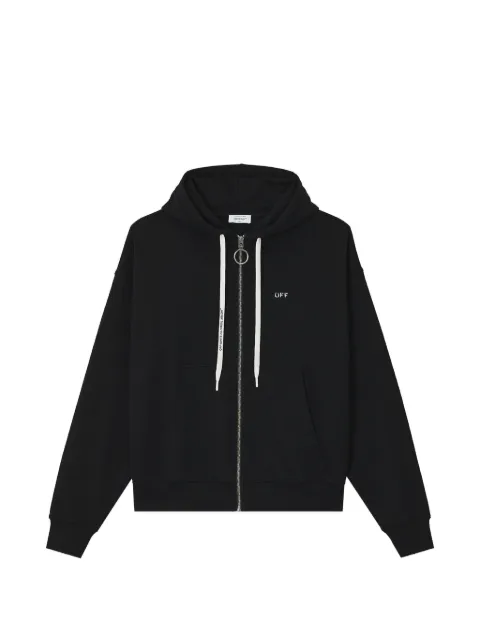 Off-White logo-print zip-up hoodie