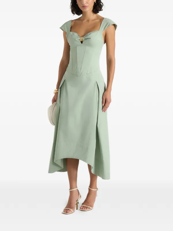 cap sleeve corset midi dress Alyssa Cap Sleeve Corset Maxi Dress, White M