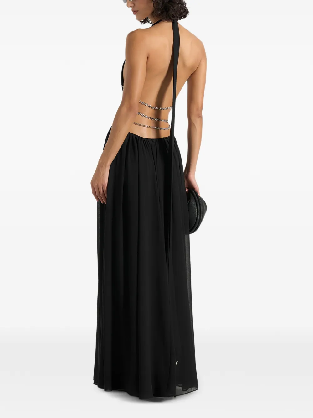 Manière De Voir June maxi-jurk met kettingriem en uitgesneden details Zwart