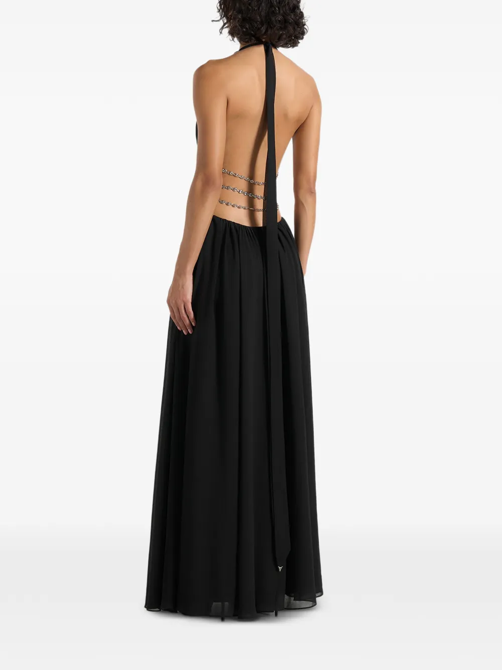 Manière De Voir June maxi-jurk met kettingriem en uitgesneden details Zwart