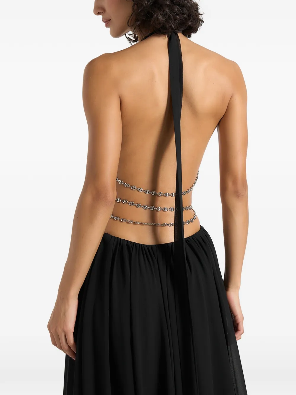 Manière De Voir June maxi-jurk met kettingriem en uitgesneden details Zwart