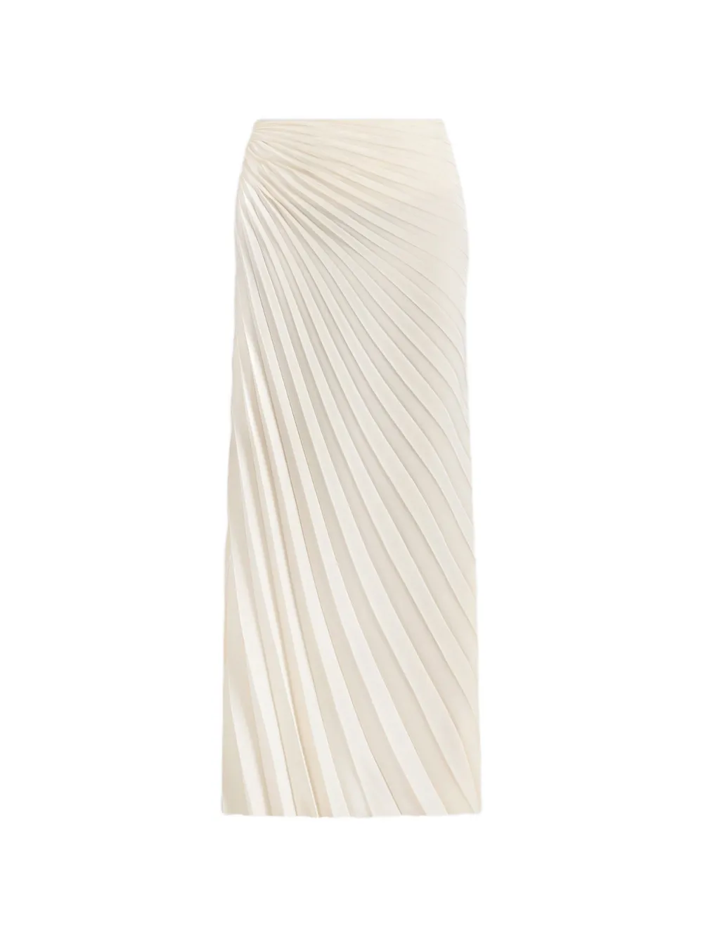 Manière De Voir Fiona in ivory satin fan-pleat maxi skirt - Toni neutri