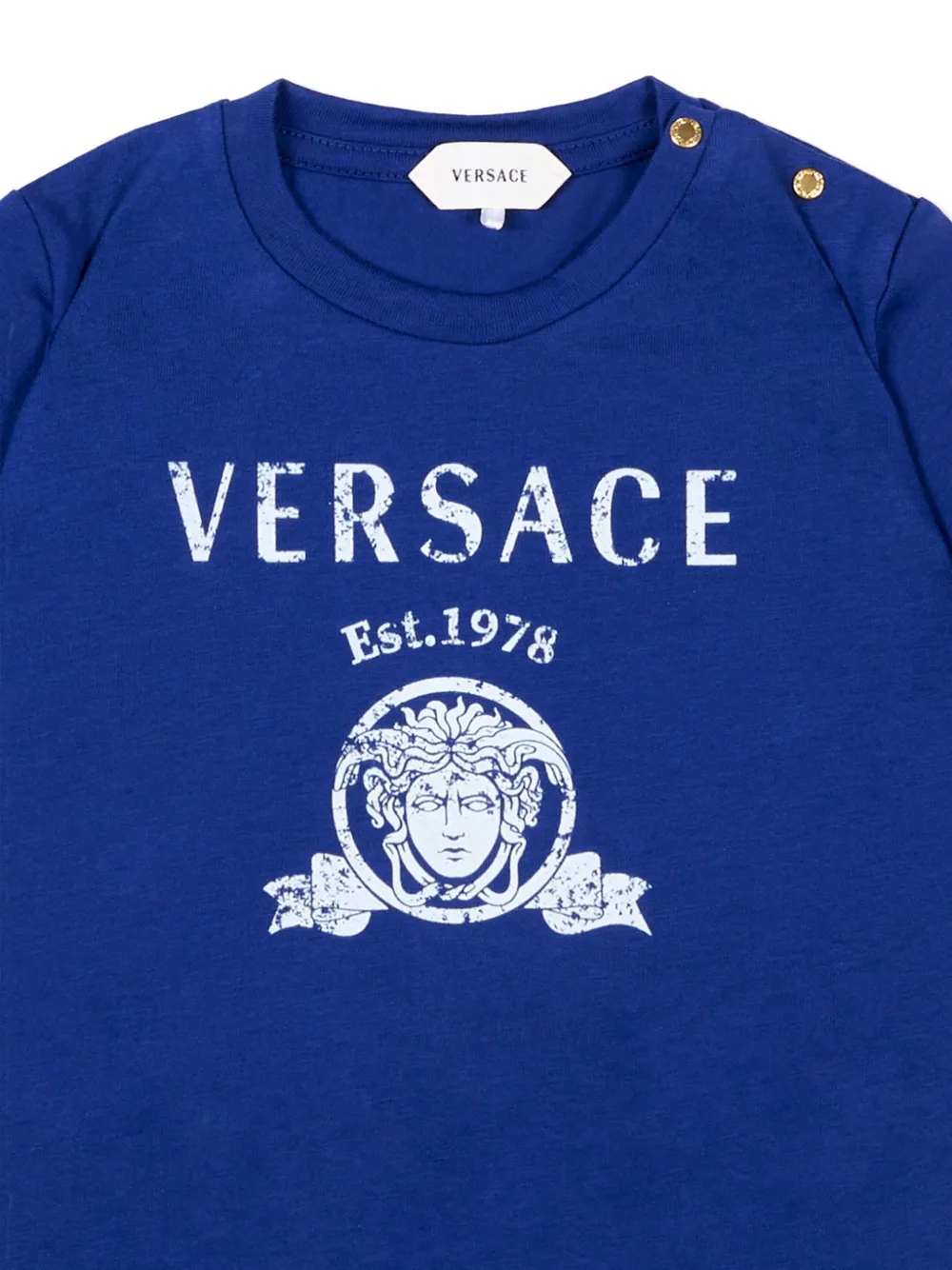 Versace Kids T-shirt met Medusa-print Blauw