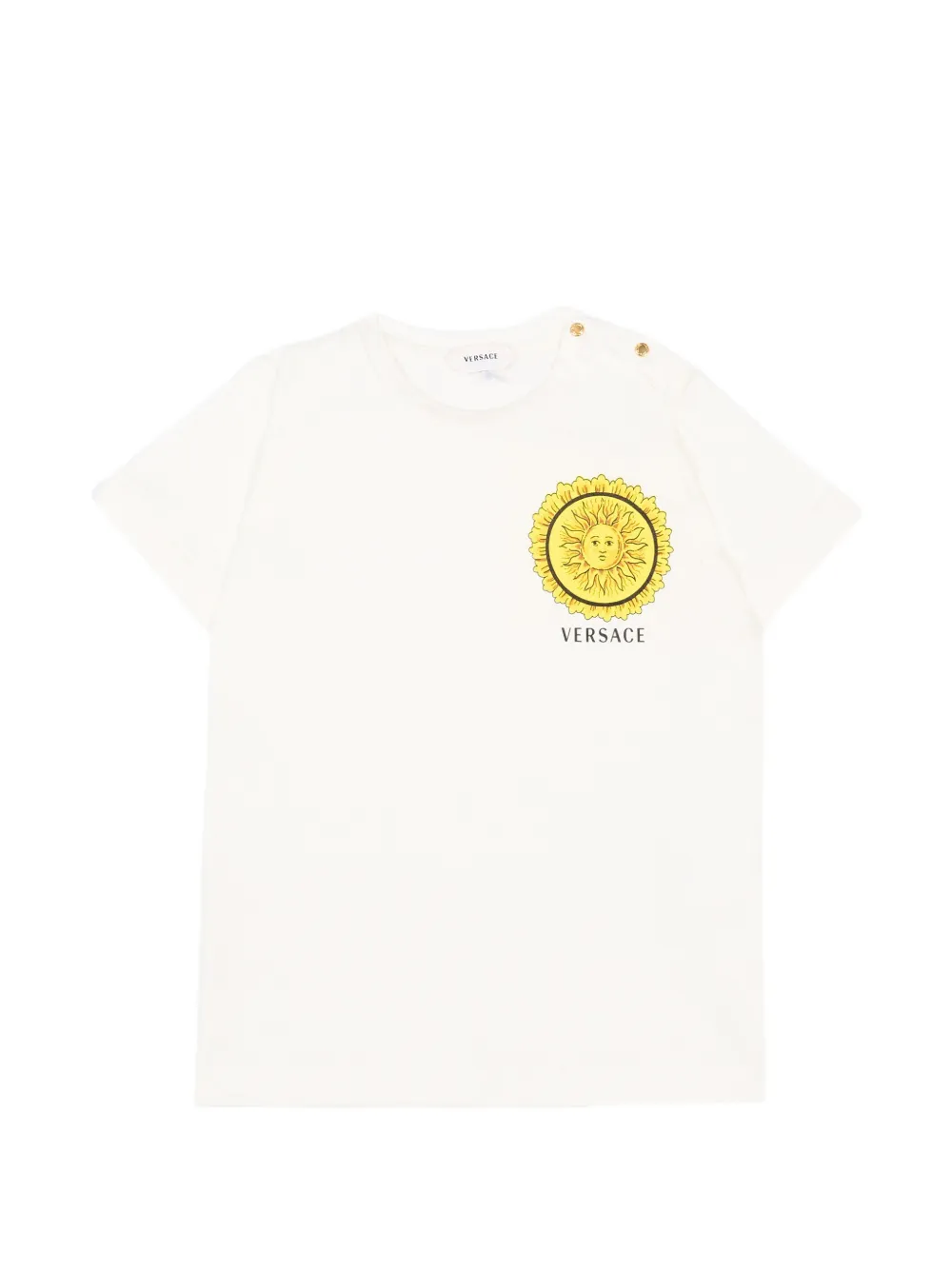 Versace Kids sun-print buttoned T-shirt - Toni neutri
