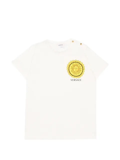 Versace Kids sun-print buttoned T-shirt