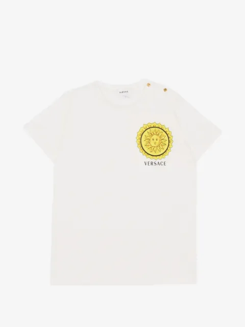 Versace Kids playera con botones y sol estampado