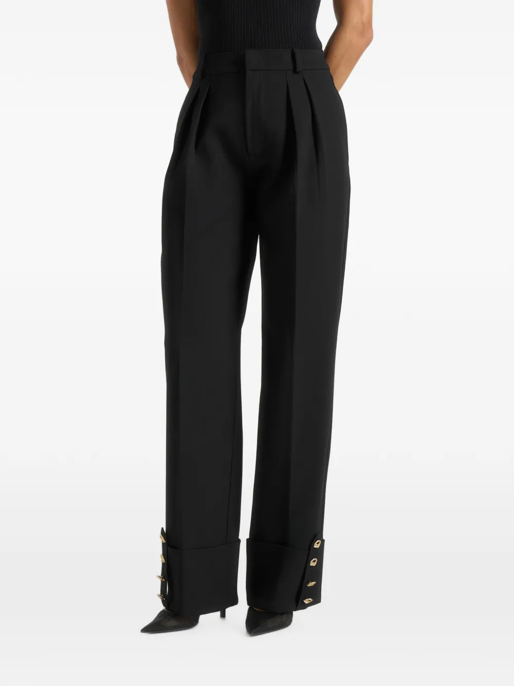 Manière De Voir Darlene turn-up detail tailored twin-pleat trousers