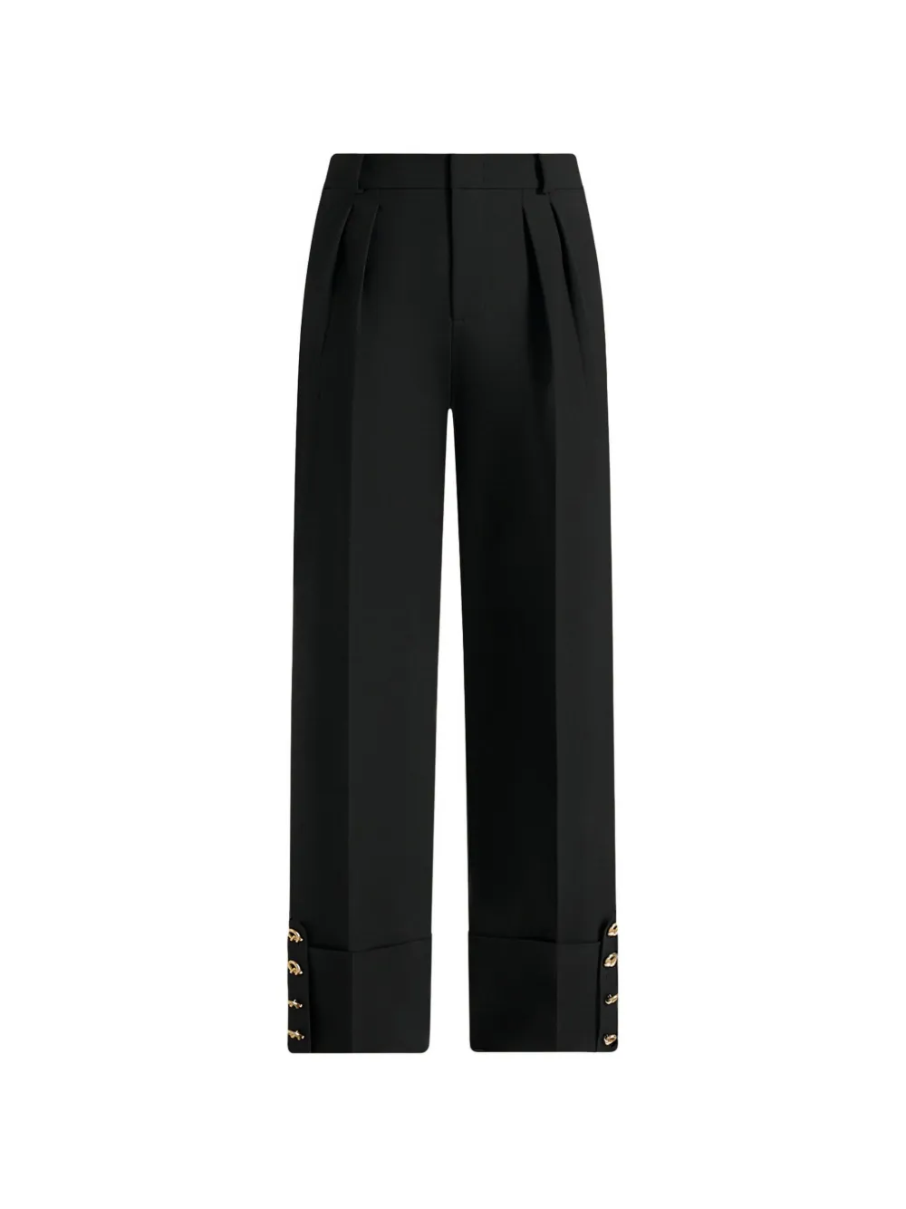 Manière De Voir Darlene in black turn-up detail tailored twin-pleat pants - Nero