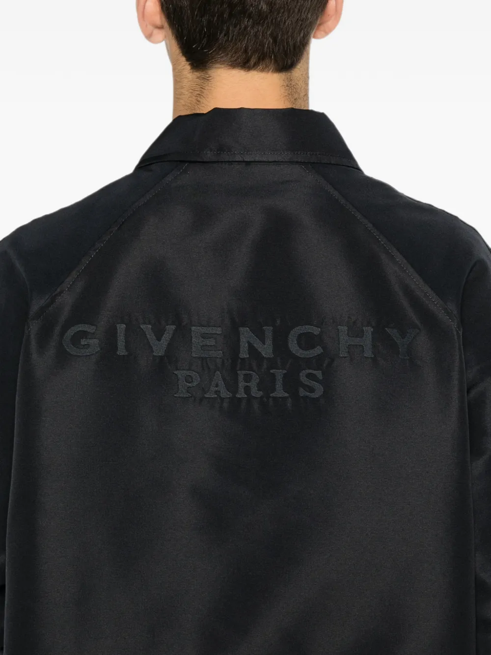 Givenchy Coach polyfaille jack met Paris-borduurwerk Blauw