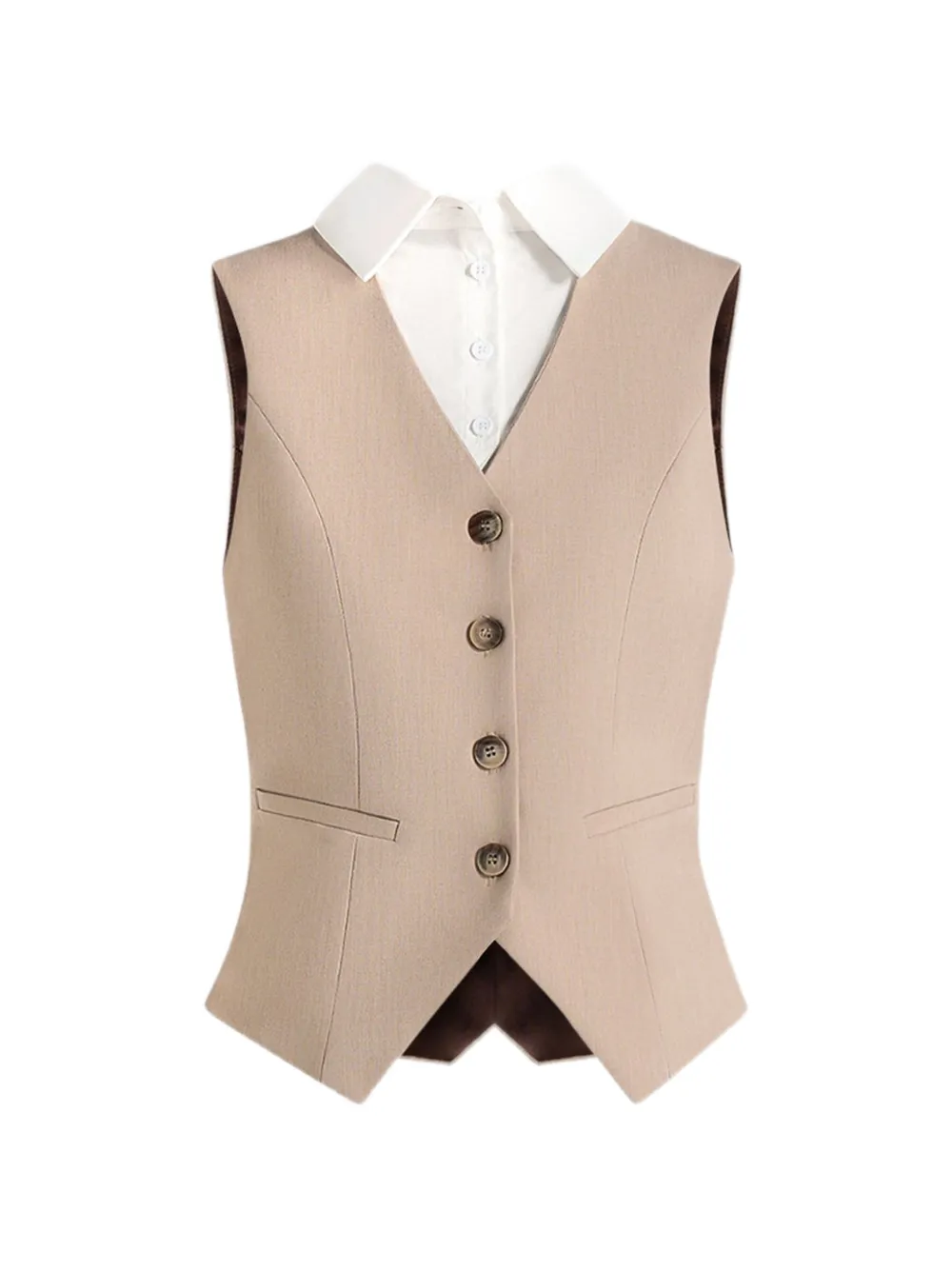 Manière De Voir Irene collar-detail cinched suit vest - Toni neutri