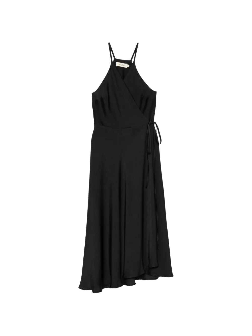 MOUTAKI V-neck midi wrap dress - Nero