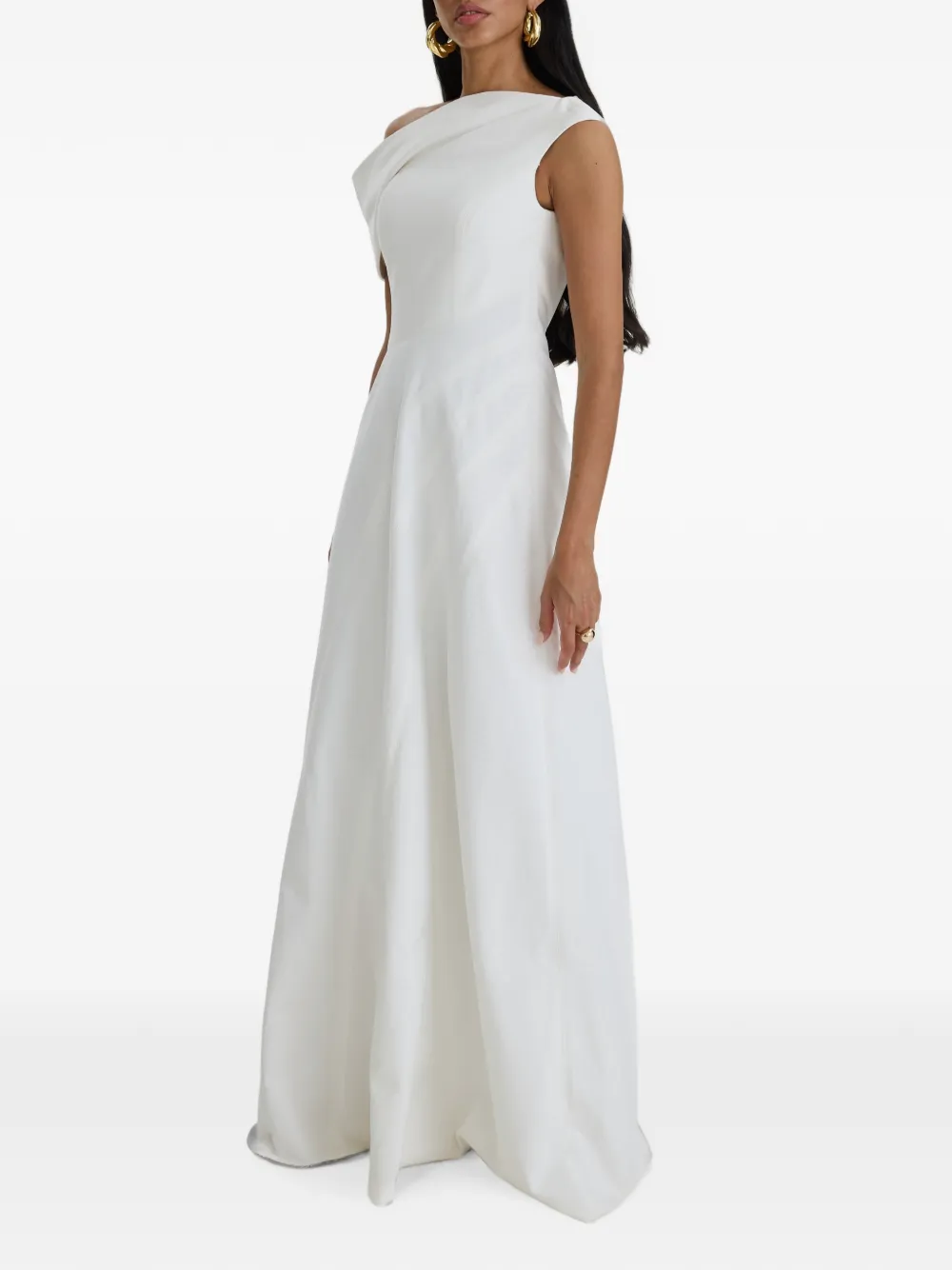  Moos Studio Vestido Drapeado De Una Sola Manga - Blanco 