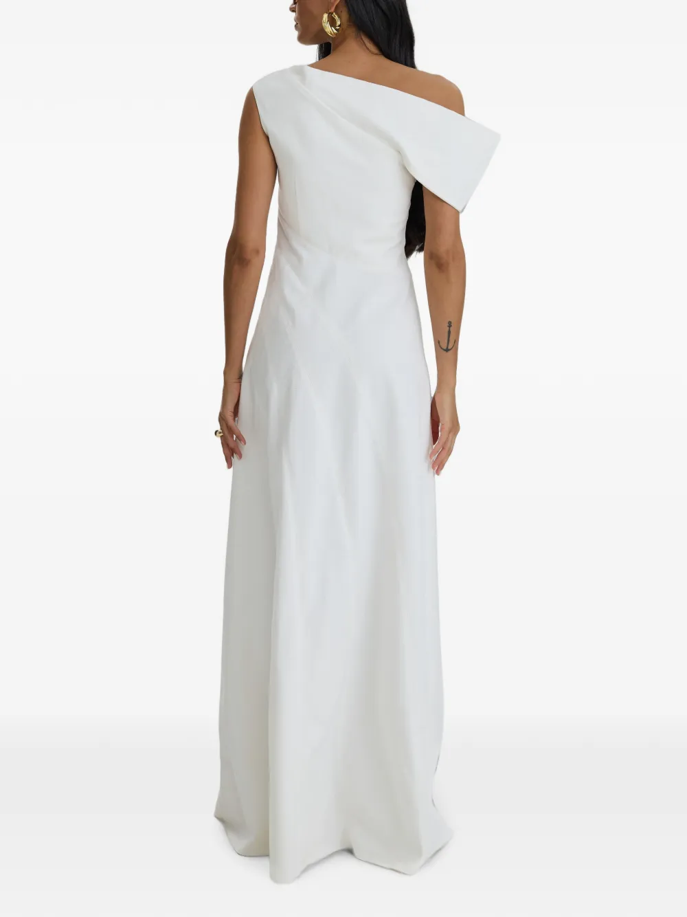  Moos Studio Vestido Drapeado De Una Sola Manga - Blanco 