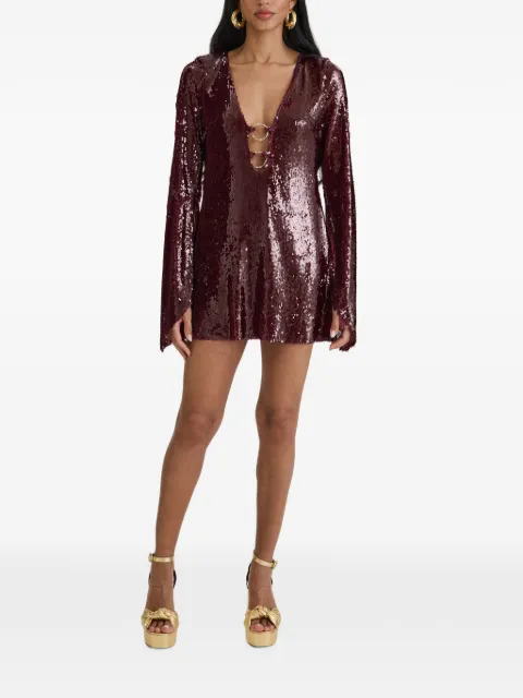 MOOS STUDIO vestido corto bordado con lentejuelas