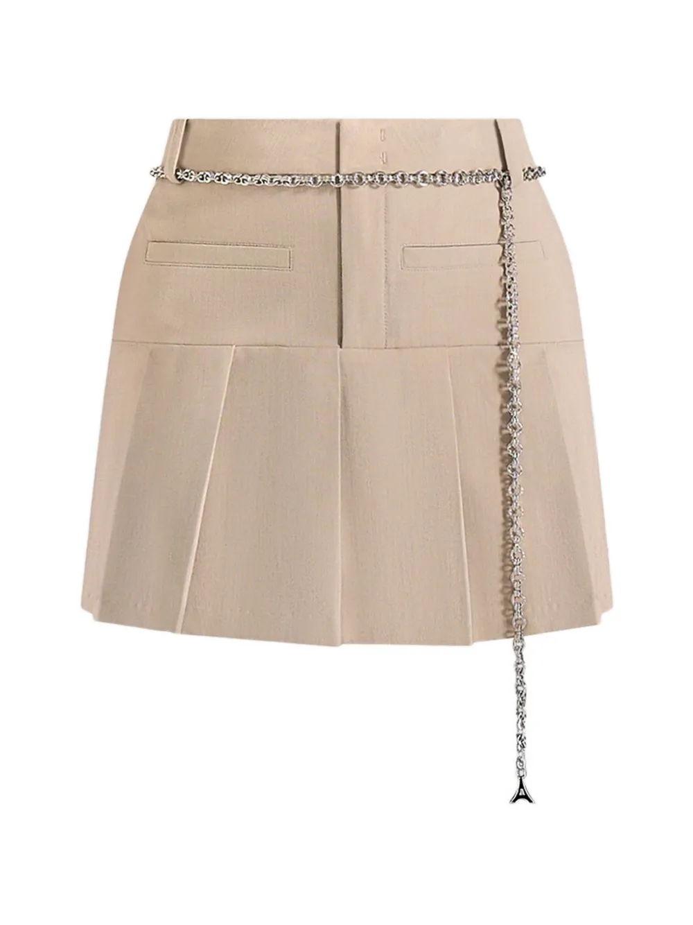 Manière De Voir Elise in beige tailored pleated skort with belt - Toni neutri